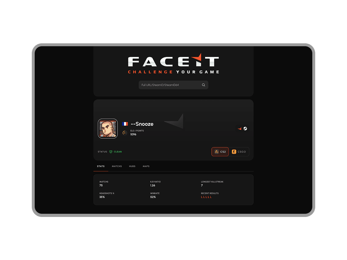 Faceit Finder (Projet personnel)